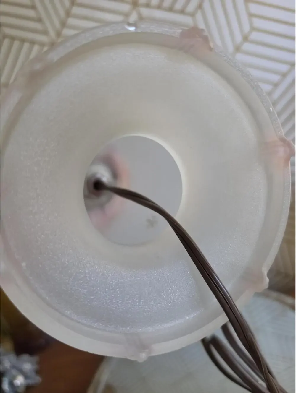 Antique Art Deco Frosted Glass Petite Anchor Nautical Lamp w Glass Bell Shade